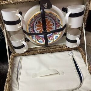 Colorful Plastic Picnic Set with Mugs